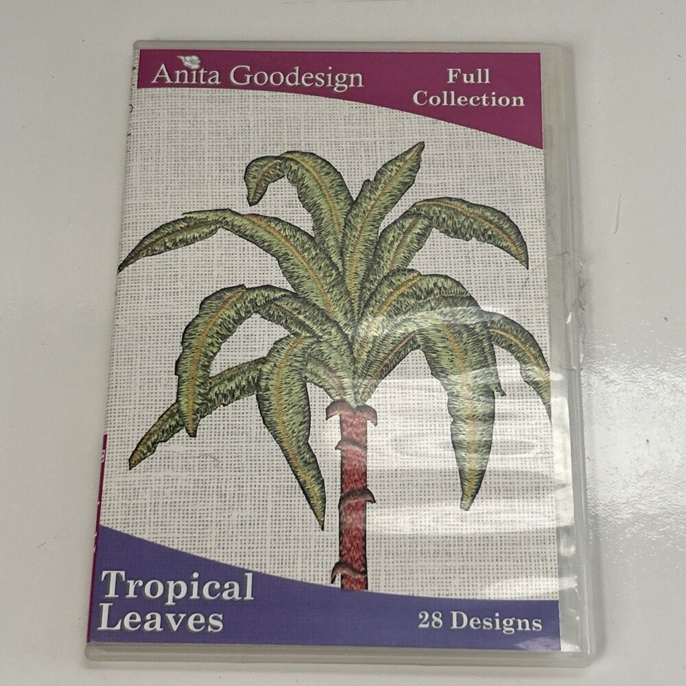 Tropical Leaves Anita Goodesign Embroidery Machine Pattern CD